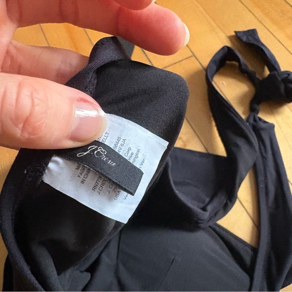 J Crew Sz 6 Black Halter Waist Tie Classic Elegant One Piece Swim Suit - Picture 7 of 8